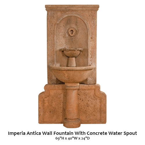 Imperia Antica Wall Fountain With Concrete Water Spout