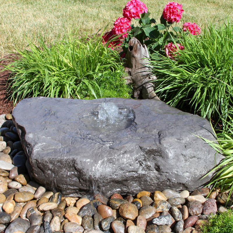 bird bath boulder fountain