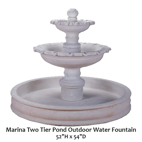 Marina Two Tier Pond Outdoor Water Fountain