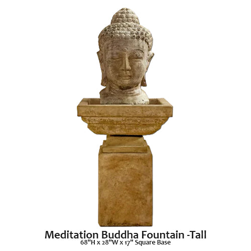 Meditation Buddha Fountain -Tall