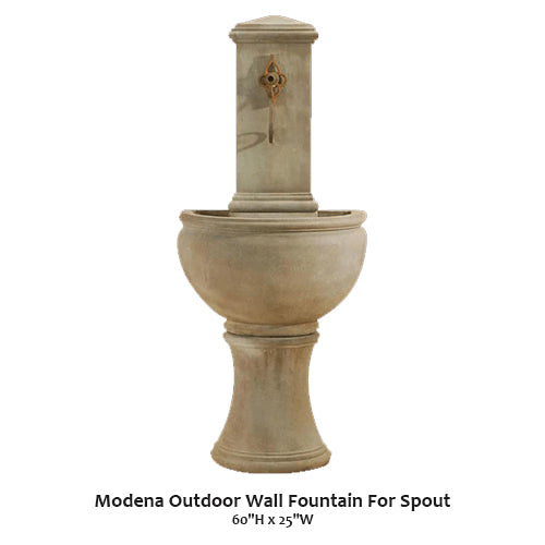 Modena Outdoor Wall Fountain For Spout