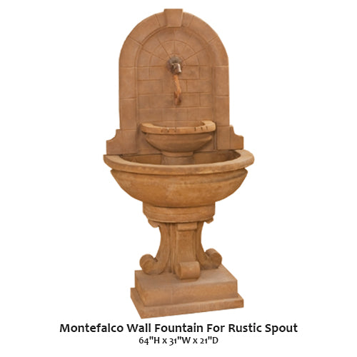 Montefalco Wall Fountain For Rustic Spout