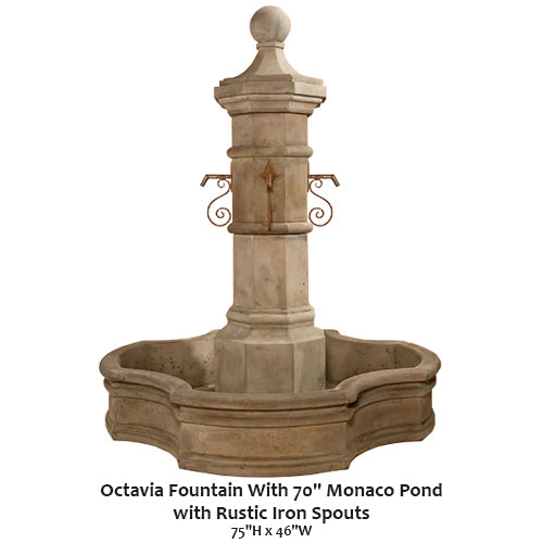 Octavia Fountain With 70" Monaco Pond