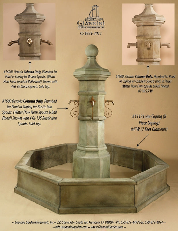 Octavia Outdoor Garden Fountain in Easy Pond