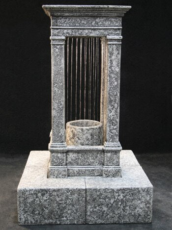 Old World Curtain Rain Fountain, Tall with Column