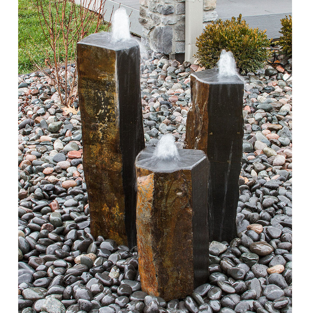 One Side Polished Basalt Stone Fountain