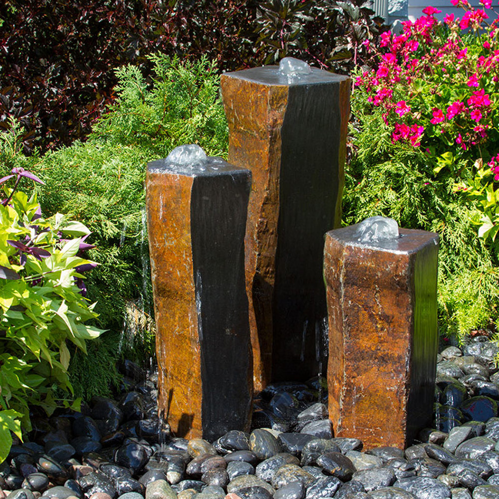 One Side Polished Basalt Stone Fountain