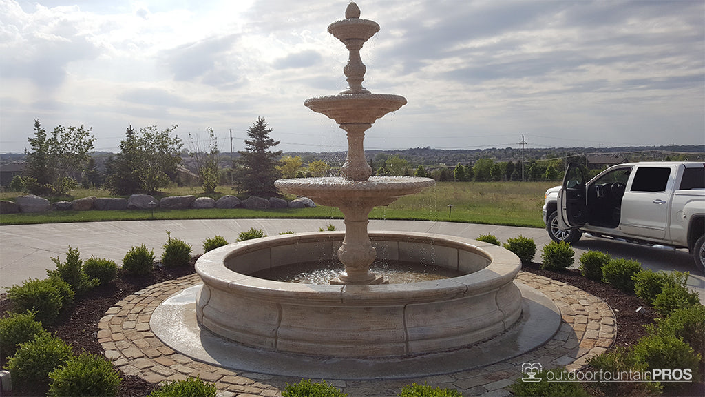 3-Tier Four Seasons Outdoor Water Fountain With Bracci Basin