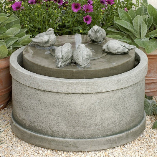 birds water fountain passaros