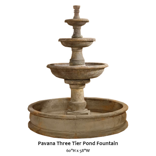 Pavana Three Tier Pond Fountain