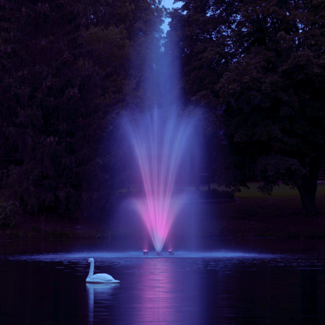 Pond Fountain With Lights Scott Aerator Amherst Pond Fountain Depot