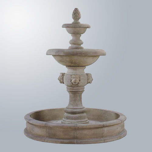 Quattro Lion Two Tier Pond Fountain