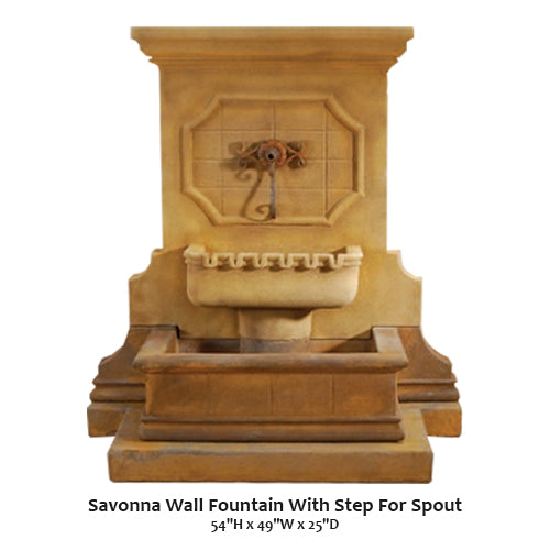 Savonna Wall Fountain With Step For Spout