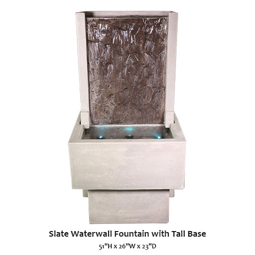 Slate Fountain with Tall Base