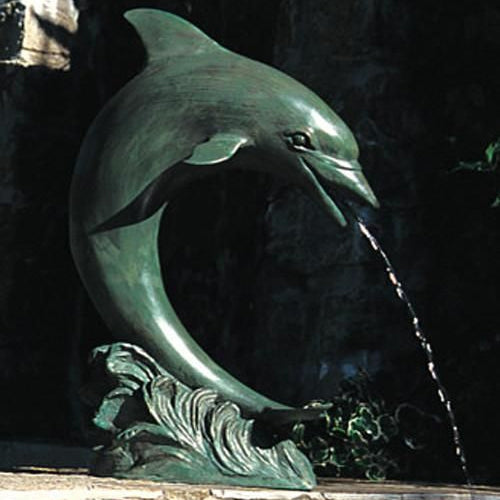 garden fountain dolphin accent