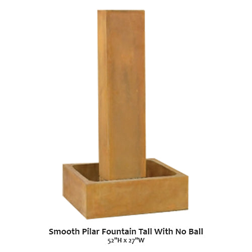 Smooth Pilar Fountain Tall With No Ball