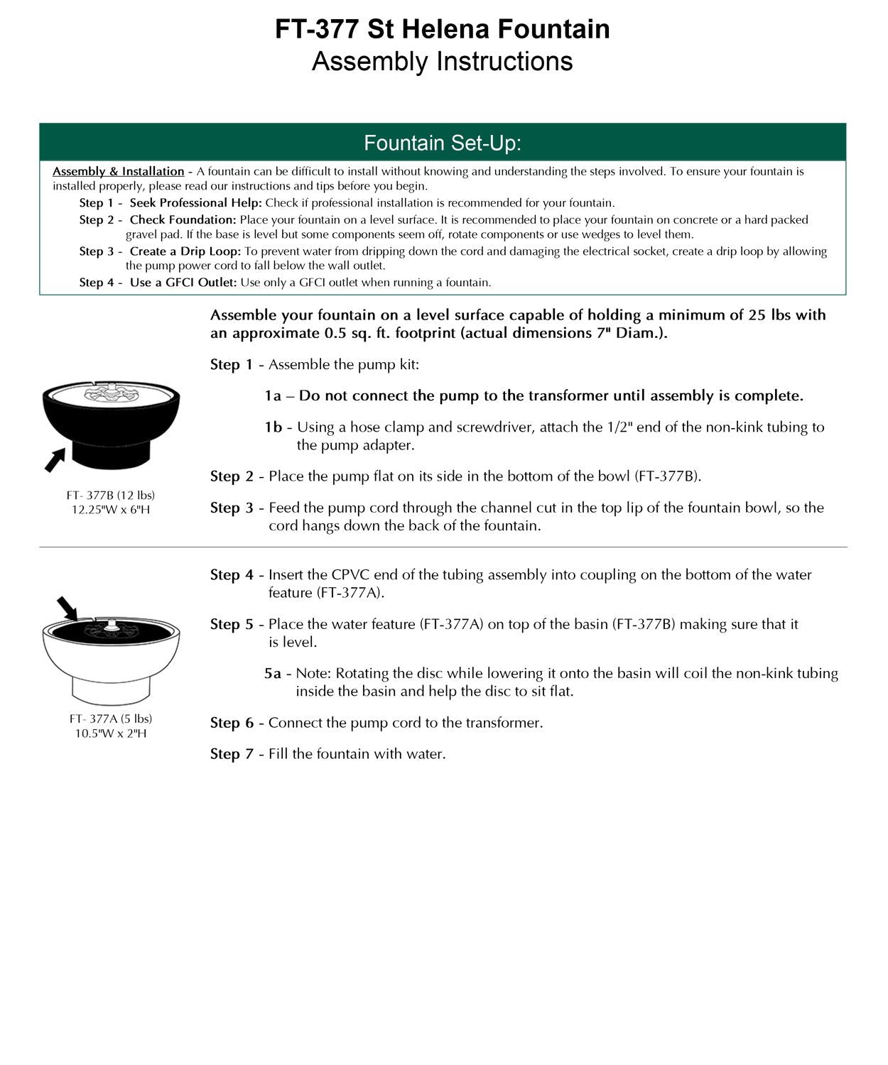 St. Helena Tabletop Fountain