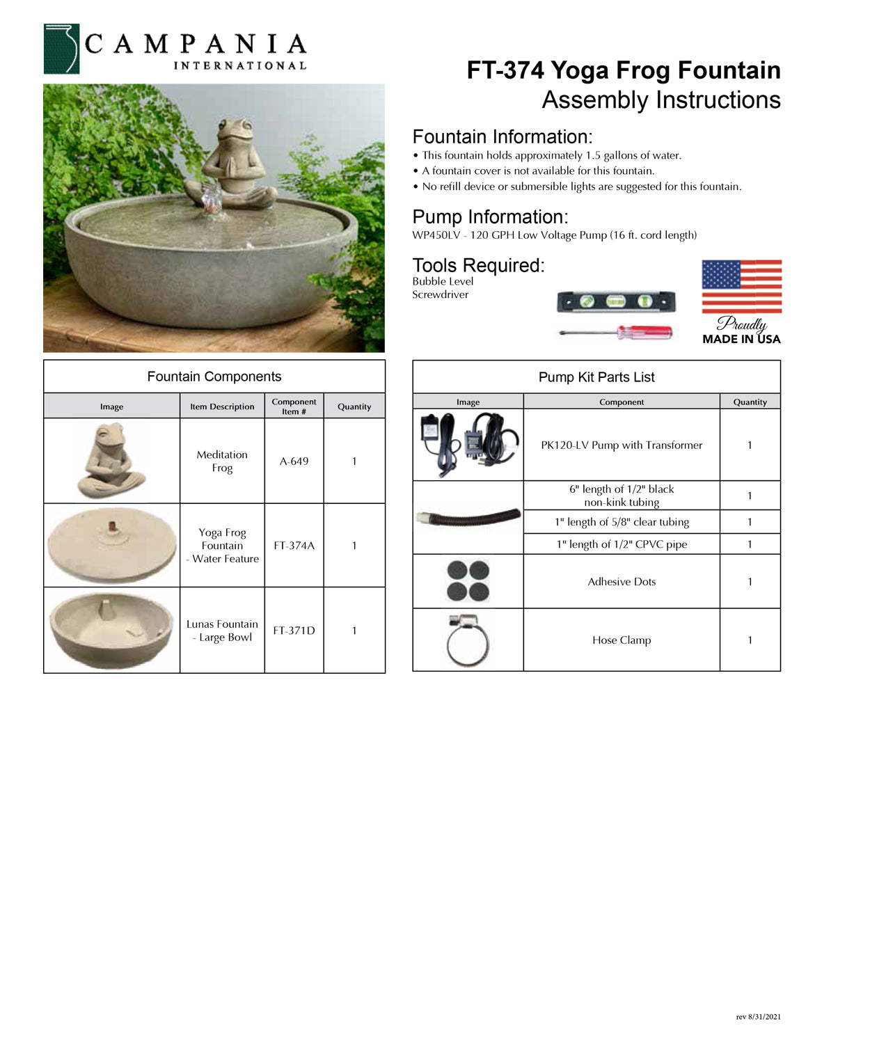 Yoga Frog Fountain | Zen Cast Stone Garden Fountain