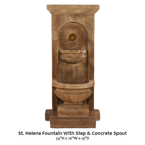 St. Helena Fountain With Step & Concrete Spout