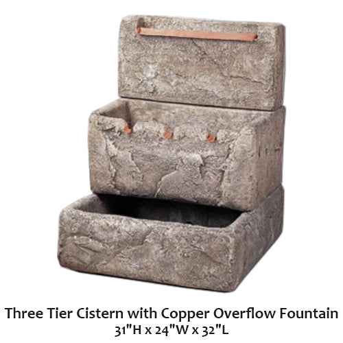 fountain three tier cistern copper