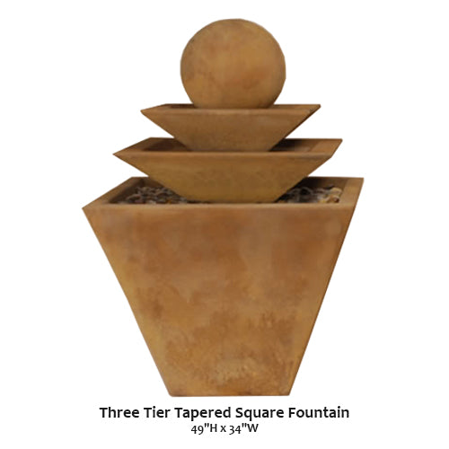 Three Tier Tapered Square Fountain