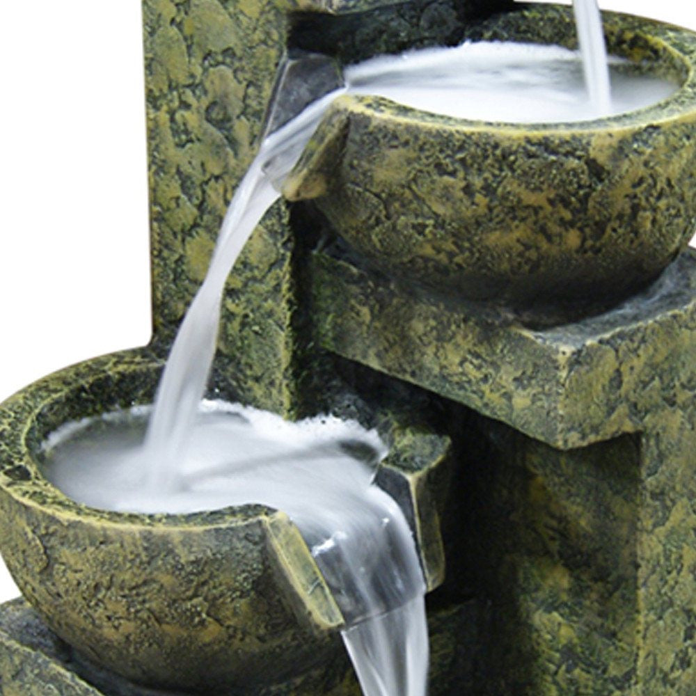 Three Tier Stone Bowl Water Fountain