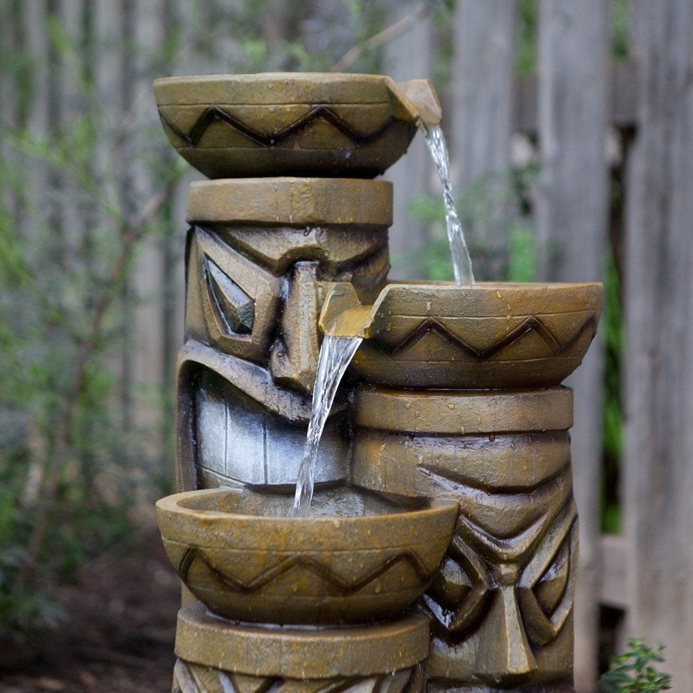 Tiki Fountain With LED Lights