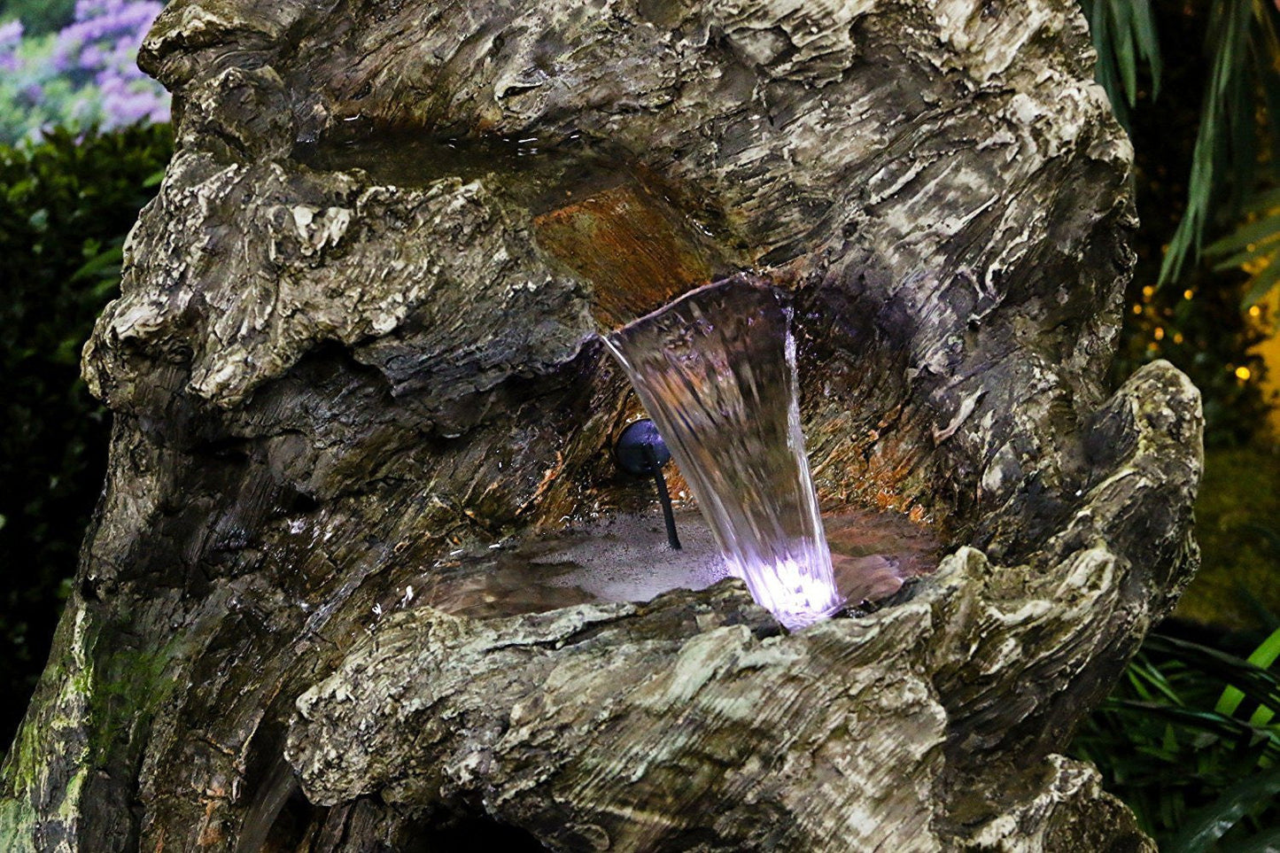 Tree Trunk Fountain With LED Lights