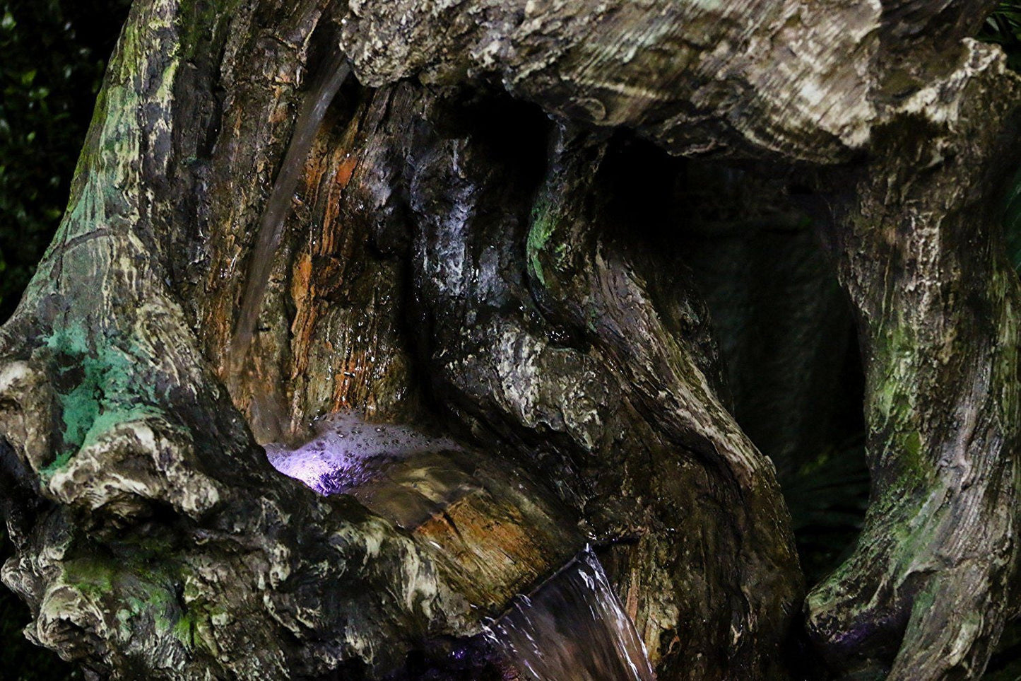 Tree Trunk Fountain With LED Lights