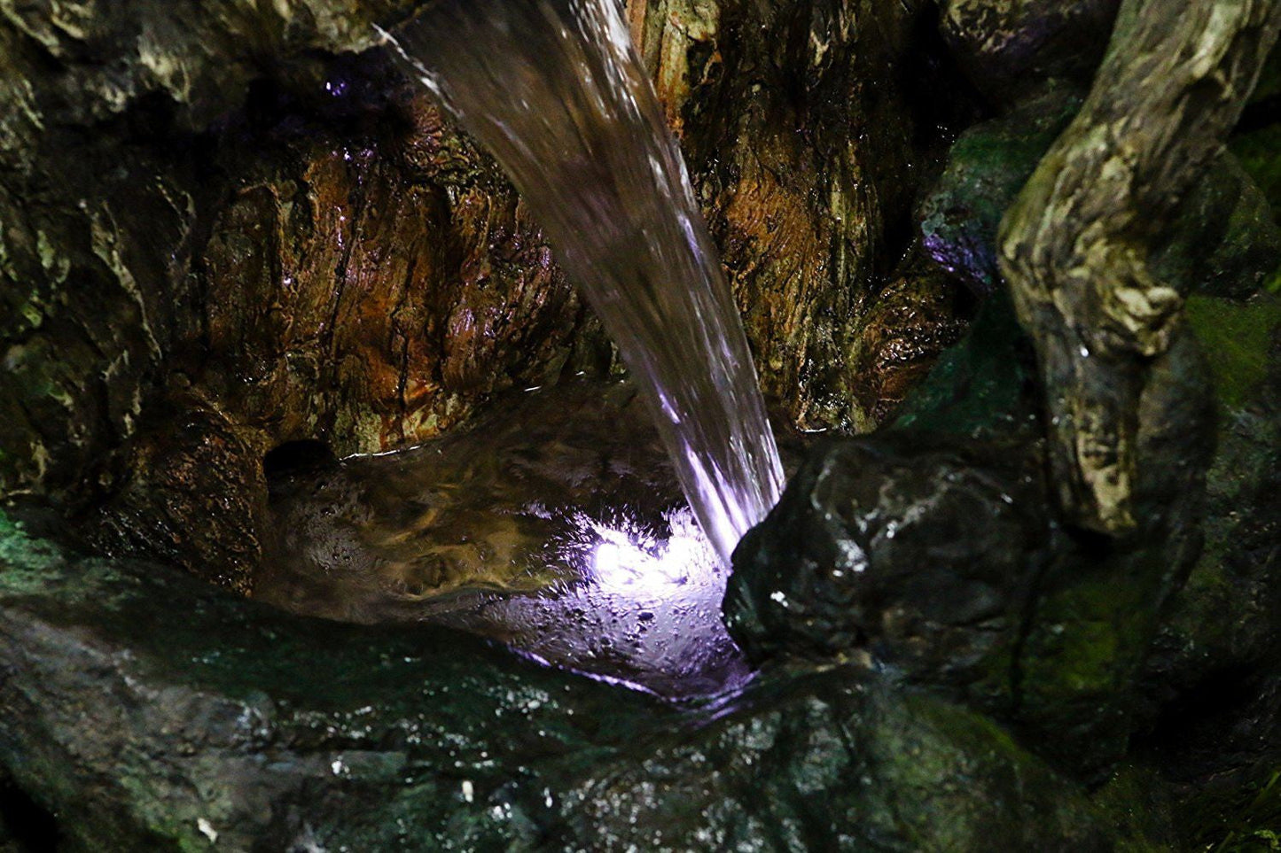 Tree Trunk Fountain With LED Lights