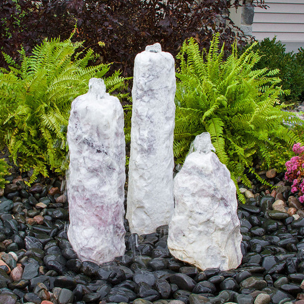 stone fountain lilac chiseled