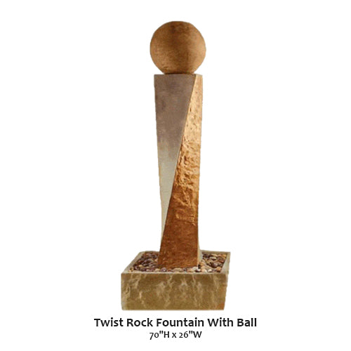 Twist Rock Fountain With Ball