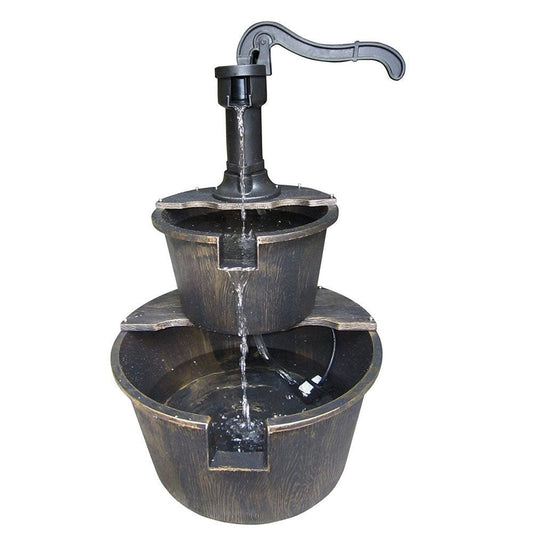 fountain two tier bronze pump