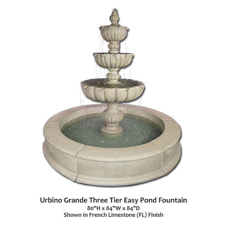 Urbino Grande Three Tier Easy Pond Fountain