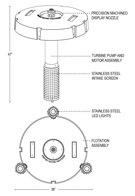 Vertex Vertical TwoTier Pond Fountain