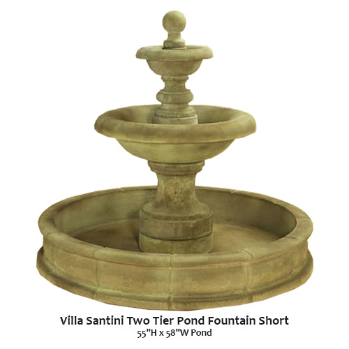 Villa Santini Two Tier Pond Fountain Short