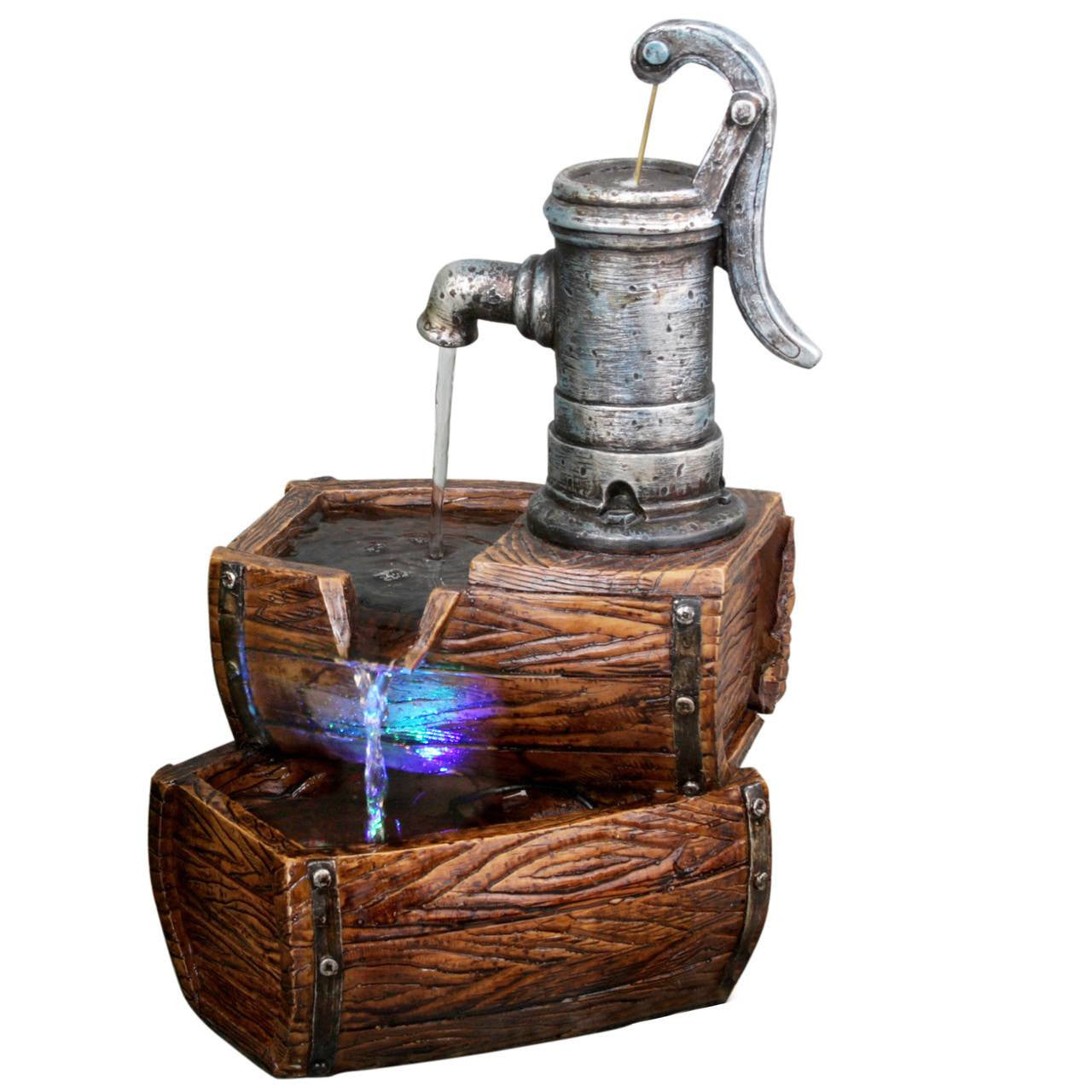 tabletop fountain barrel LED