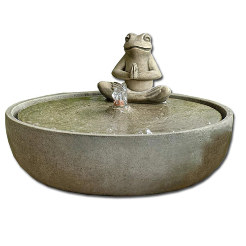 Yoga frog fountain zen garden