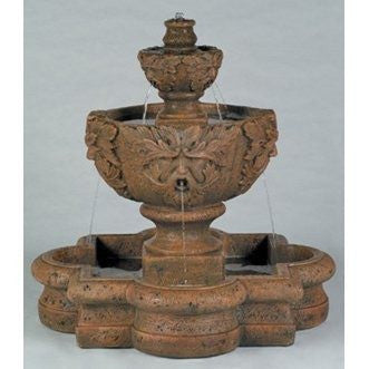 Greenleaf Majesty Tiered Garden Fountain in Quatrefoil Basin