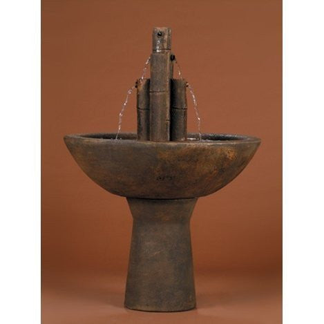 Bamboo Cast Stone Garden Fountain