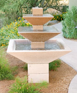 garden fountain GFRC Double Oblique