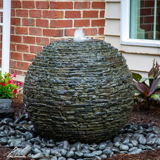 Stacked Slate Sphere Fountain Kit 32″ Dia (81 cm)